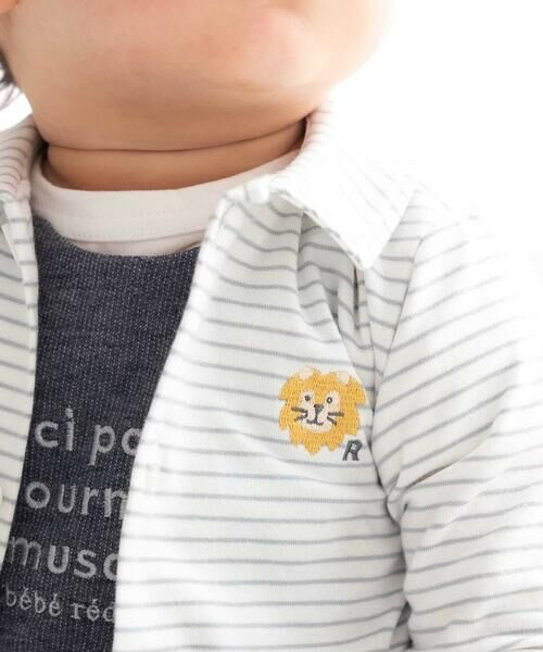 fillot de bebe reduction / フィヨ デュ ベベ ルダクティオン ロンパース | 天竺ボーダーシャツ&ロンパースセット(70~80cm) | 詳細2