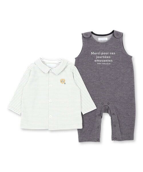 fillot de bebe reduction / フィヨ デュ ベベ ルダクティオン ロンパース | 天竺ボーダーシャツ&ロンパースセット(70~80cm) | 詳細7