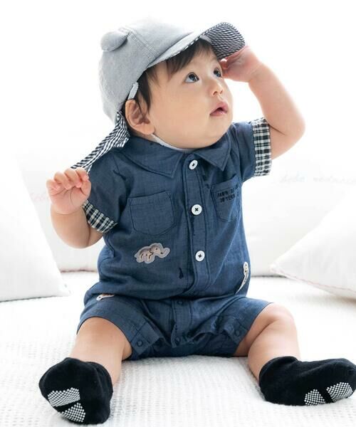 fillot de bebe reduction / フィヨ デュ ベベ ルダクティオン ベビー・キッズグッズ | 【 UVカット 】オックスくま耳日よけ付きキャップ(44~50cm) | 詳細1