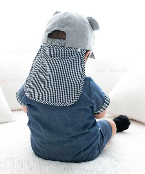 fillot de bebe reduction / フィヨ デュ ベベ ルダクティオン ベビー・キッズグッズ | 【 UVカット 】オックスくま耳日よけ付きキャップ(44~50cm) | 詳細3