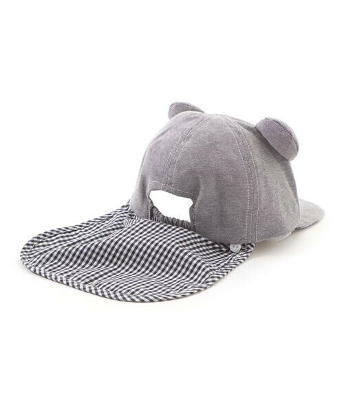 fillot de bebe reduction / フィヨ デュ ベベ ルダクティオン ベビー・キッズグッズ | 【 UVカット 】オックスくま耳日よけ付きキャップ(44~50cm) | 詳細5