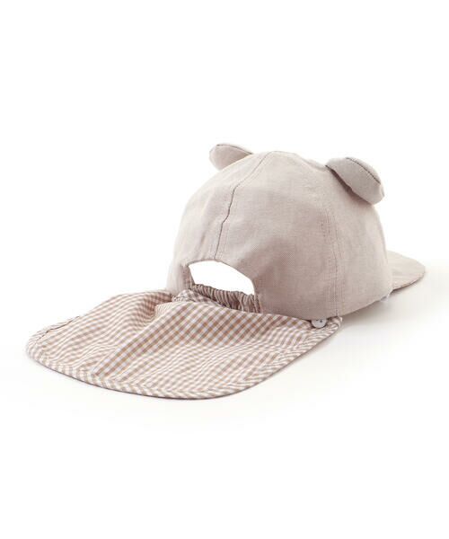 fillot de bebe reduction / フィヨ デュ ベベ ルダクティオン ベビー・キッズグッズ | 【 UVカット 】オックスくま耳日よけ付きキャップ(44~50cm) | 詳細17