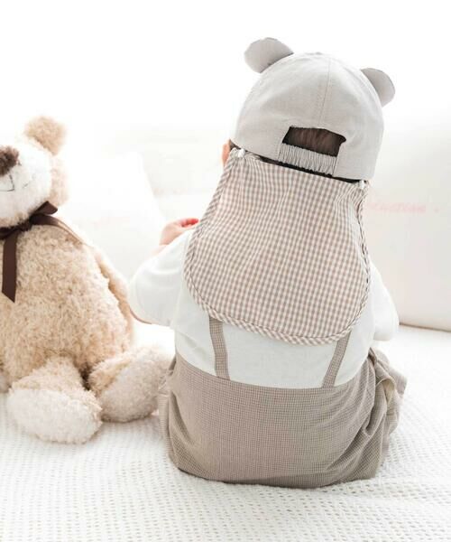 fillot de bebe reduction / フィヨ デュ ベベ ルダクティオン ベビー・キッズグッズ | 【 UVカット 】オックスくま耳日よけ付きキャップ(44~50cm) | 詳細15