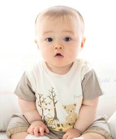 fillot de bebe reduction / フィヨ デュ ベベ ルダクティオン ベビー・キッズウエア | オーガニックコットンクマチェック半袖Tシャツ(70~90cm)