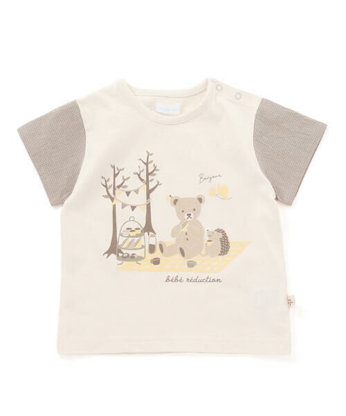 fillot de bebe reduction / フィヨ デュ ベベ ルダクティオン ベビー・キッズウエア | オーガニックコットンクマチェック半袖Tシャツ(70~90cm) | 詳細3