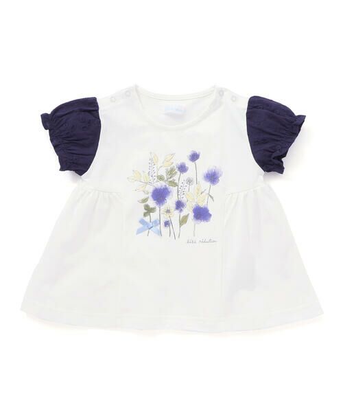 fillot de bebe reduction / フィヨ デュ ベベ ルダクティオン ベビー・キッズウエア | 天竺花柄プリントパフスリーブTシャツ(70~90cm) | 詳細2