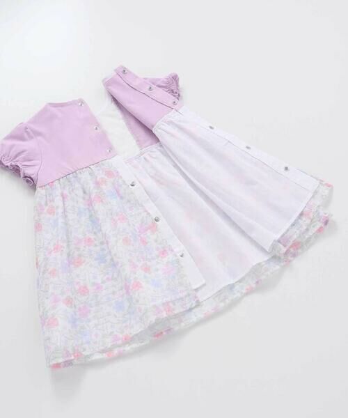 セール】 オーガンジー花柄プリントワンピース(70~90cm