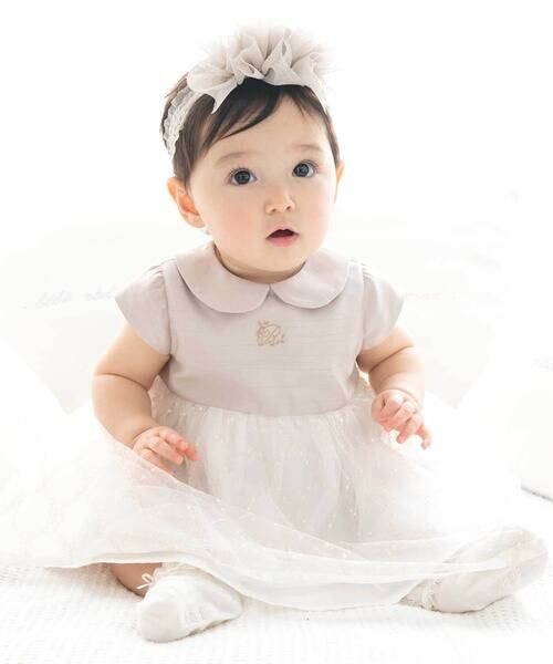 fillot de bebe reduction/フィヨ デュ ベベ ルダクティオン 【日本製】シャンタンチュールスカートドレス(70~90cm) ベージュ M(80-90cm) fillot de bebe reduction/フィヨ デュ ベベ ルダクティオン 【日本製】シャンタンチュールスカートドレス(70~90cm) ベージュ M(80-90cm)