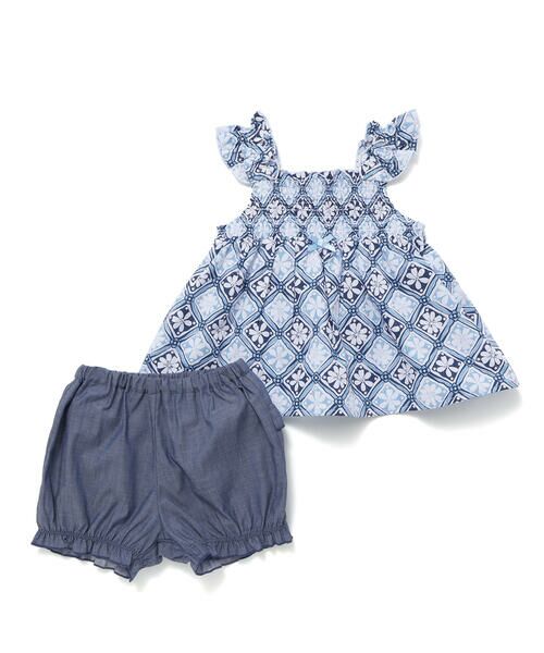 fillot de bebe reduction / フィヨ デュ ベベ ルダクティオン ベビー・キッズウエア | 【お揃い】BeBe復刻アーカイブタイル柄チュニックブルマセット(70~90cm) | 詳細4