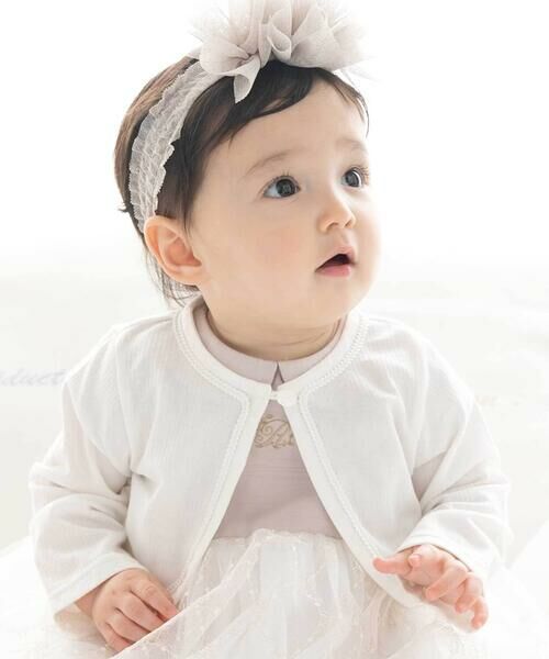 fillot de bebe reduction/フィヨ デュ ベベ ルダクティオン 【日本製】ピケタック天竺ボレロ(70~90cm) ホワイト S(70-80cm) fillot de bebe reduction/フィヨ デュ ベベ ルダクティオン 【日本製】ピケタック天竺ボレロ(70~90cm) ホワイト S(70-80cm)