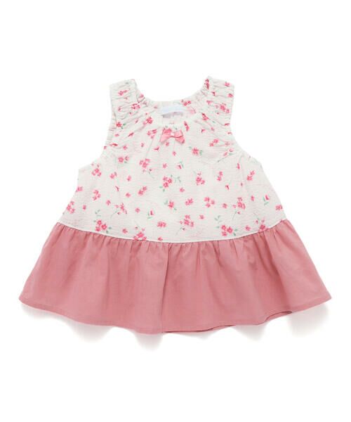 fillot de bebe reduction / フィヨ デュ ベベ ルダクティオン ベビー・キッズウエア | 花柄リップルチュニック(70~90cm) | 詳細3