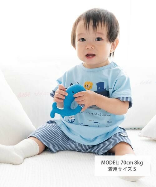 fillot de bebe reduction / フィヨ デュ ベベ ルダクティオン ベビー・キッズウエア | リップルストライプショートパンツ(70~90cm) | 詳細1