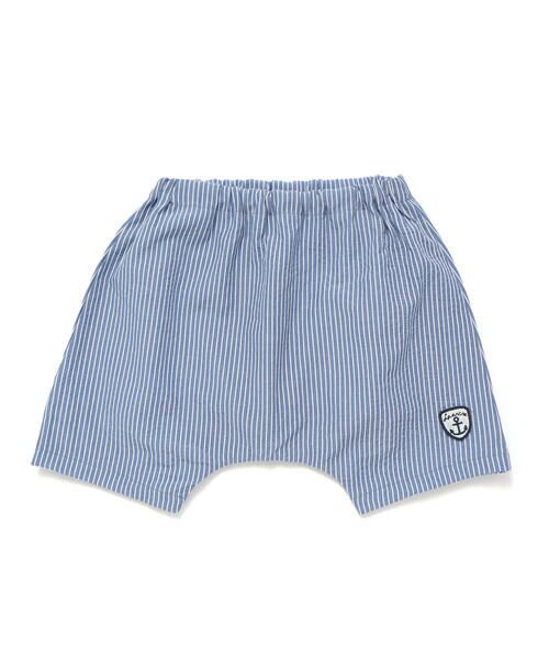fillot de bebe reduction / フィヨ デュ ベベ ルダクティオン ベビー・キッズウエア | リップルストライプショートパンツ(70~90cm)（ブルー系）