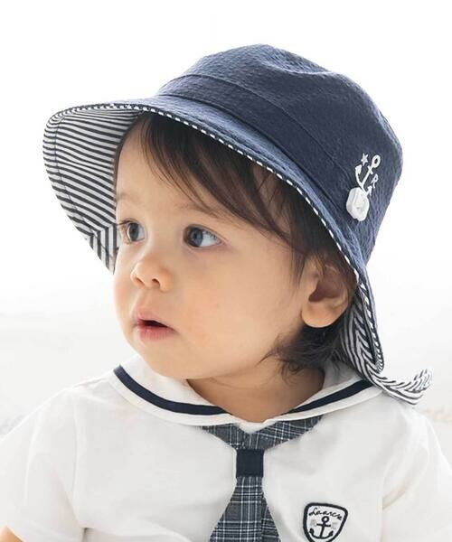 fillot de bebe reduction/フィヨ デュ ベベ ルダクティオン サッカーマリンハット(44~50cm) ネイビー L(48-50cm) fillot de bebe reduction/フィヨ デュ ベベ ルダクティオン サッカーマリンハット(44~50cm) ネイビー L(48-50cm)