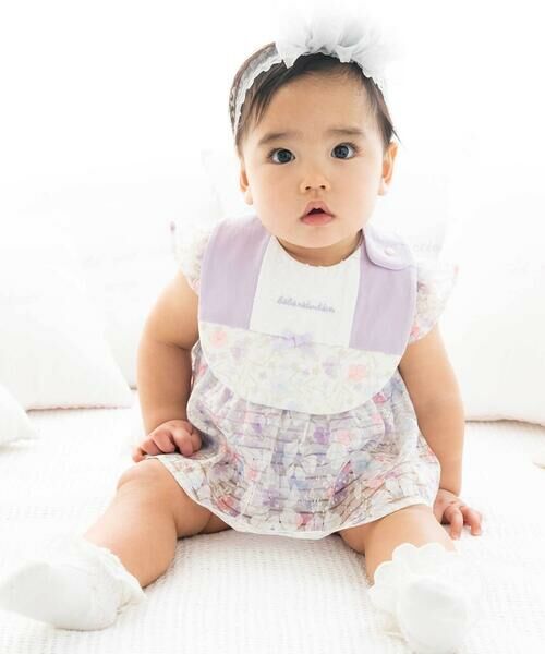fillot de bebe reduction / フィヨ デュ ベベ ルダクティオン スタイ・ビブ | オーガンジー花柄プリント切り替えスタイ | 詳細6