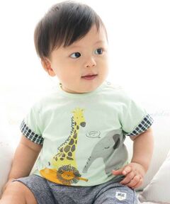 fillot de bebe reduction / フィヨ デュ ベベ ルダクティオン ベビー・キッズウエア | 天竺アニマルプリントTシャツ(70~90cm)