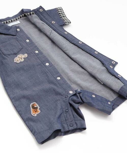 fillot de bebe reduction / フィヨ デュ ベベ ルダクティオン ロンパース | ダンガリーアニマルワッペンカバーオール(70~80cm) | 詳細10