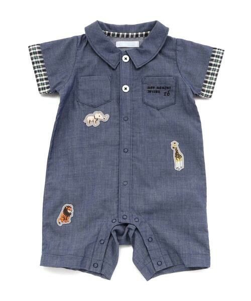 fillot de bebe reduction / フィヨ デュ ベベ ルダクティオン ロンパース | ダンガリーアニマルワッペンカバーオール(70~80cm) | 詳細4