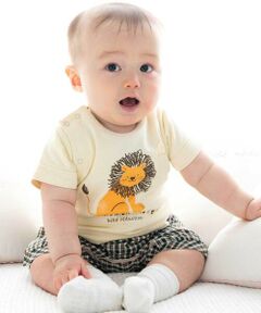 fillot de bebe reduction / フィヨ デュ ベベ ルダクティオン ロンパース | 天竺ライオンプリントカバーオール(70~80cm)