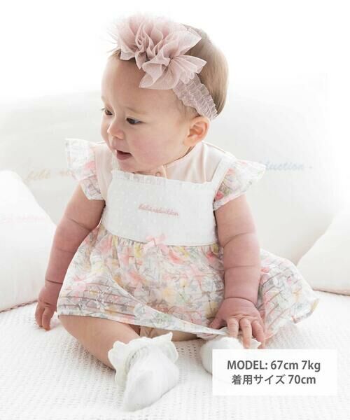 fillot de bebe reduction / フィヨ デュ ベベ ルダクティオン ロンパース | オーガンジー花柄プリントチュニック＋カバーオールセット(70~80cm) | 詳細1