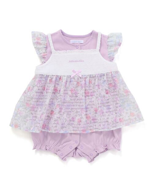 fillot de bebe reduction / フィヨ デュ ベベ ルダクティオン ロンパース | オーガンジー花柄プリントチュニック＋カバーオールセット(70~80cm) | 詳細22