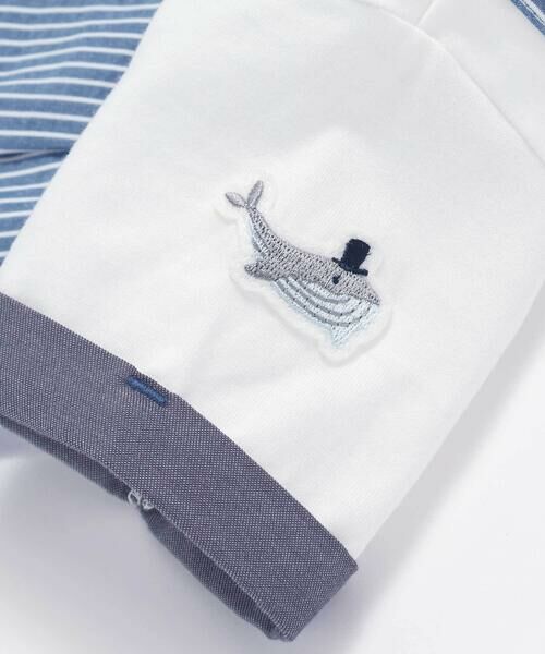 fillot de bebe reduction / フィヨ デュ ベベ ルダクティオン ロンパース | リップルストライプ重ね着カバーオール(70~80cm) | 詳細10