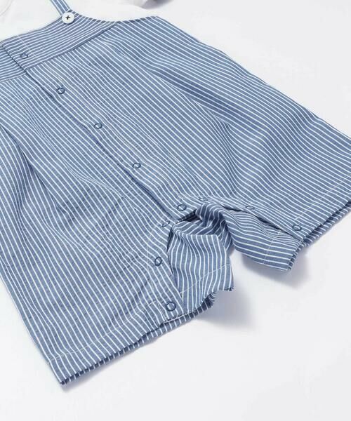 fillot de bebe reduction / フィヨ デュ ベベ ルダクティオン ロンパース | リップルストライプ重ね着カバーオール(70~80cm) | 詳細11