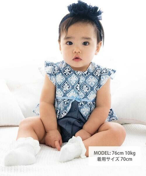 fillot de bebe reduction / フィヨ デュ ベベ ルダクティオン ロンパース | 【お揃い】BeBe復刻アーカイブタイル柄ボディミニ(70~80cm) | 詳細1