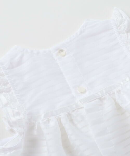 fillot de bebe reduction / フィヨ デュ ベベ ルダクティオン ベビー・キッズウエア | 【日本製】ボーダーサテンオーガンジーエプロン(50~75cm) | 詳細7