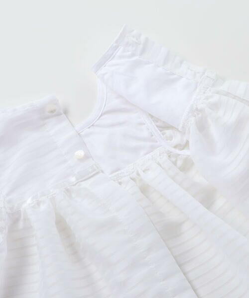 fillot de bebe reduction / フィヨ デュ ベベ ルダクティオン ベビー・キッズウエア | 【日本製】ボーダーサテンオーガンジーエプロン(50~75cm) | 詳細9