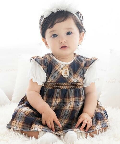 fillot de bebe reduction / フィヨ デュ ベベ ルダクティオン セットアップ | 【お揃い/オーガニック】チェックチュニック＆ブルマセット(70~90cm) | 詳細2