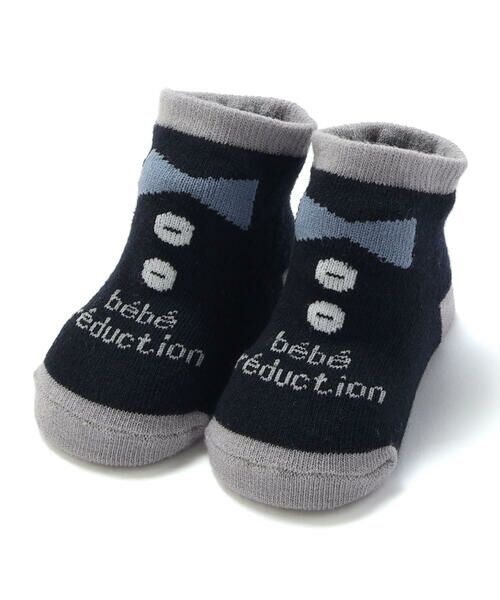 fillot de bebe reduction/フィヨ デュ ベベ ルダクティオン 蝶ネクタイロゴカップソックス(8~13cm) ネイビー系 11-13cm