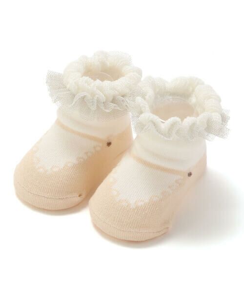 fillot de bebe reduction/フィヨ デュ ベベ ルダクティオン ラメチュール付きカップソックス(8~13cm) ベージュ系 11-13cm fillot de bebe reduction/フィヨ デュ ベベ ルダクティオン ラメチュール付きカップソックス(8~13cm) ベージュ系 11-13cm