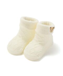 fillot de bebe reduction / フィヨ デュ ベベ ルダクティオン ベビー・キッズグッズ | 折り返しクマ刺しゅうソックス(8~13cm)