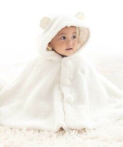 fillot de bebe reduction / フィヨ デュ ベベ ルダクティオン ベビー・キッズウエア | 【お揃い】モコモコ耳付きフードフリースマント(50~90cm)