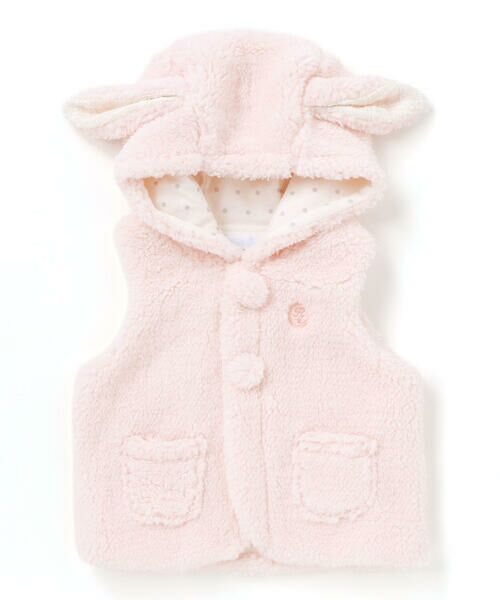 fillot de bebe reduction / フィヨ デュ ベベ ルダクティオン ベビー・キッズウエア | 【お揃い】モコモコ耳付きフードフリースベスト(60~90cm) | 詳細8