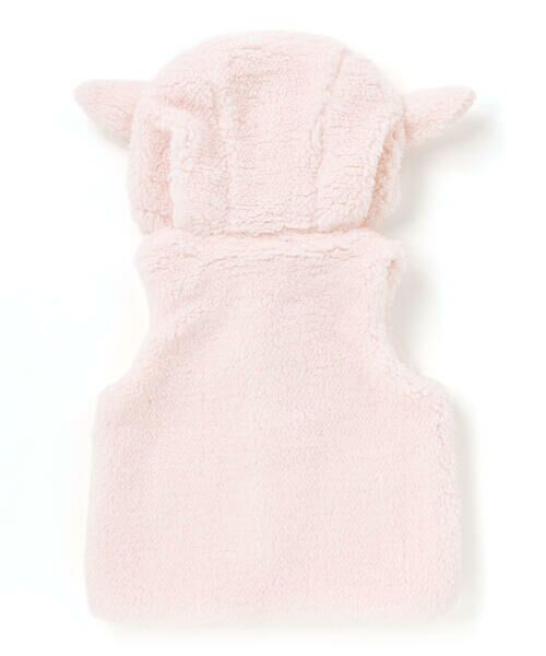 fillot de bebe reduction / フィヨ デュ ベベ ルダクティオン ベビー・キッズウエア | 【お揃い】モコモコ耳付きフードフリースベスト(60~90cm) | 詳細9