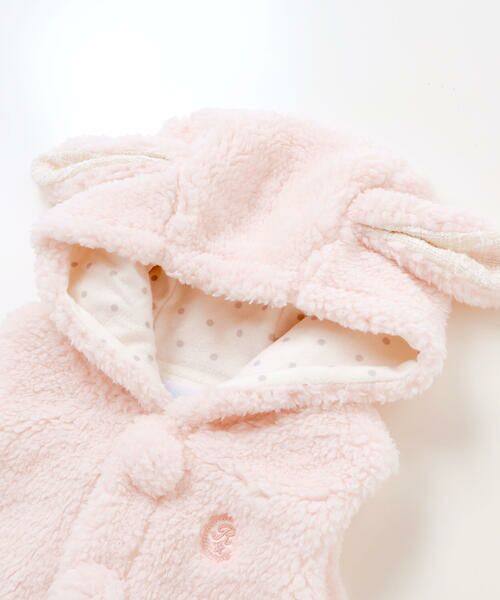 fillot de bebe reduction / フィヨ デュ ベベ ルダクティオン ベビー・キッズウエア | 【お揃い】モコモコ耳付きフードフリースベスト(60~90cm) | 詳細10