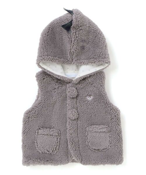 fillot de bebe reduction / フィヨ デュ ベベ ルダクティオン ベビー・キッズウエア | 【お揃い】モコモコ耳付きフードフリースベスト(60~90cm) | 詳細15