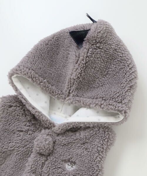 fillot de bebe reduction / フィヨ デュ ベベ ルダクティオン ベビー・キッズウエア | 【お揃い】モコモコ耳付きフードフリースベスト(60~90cm) | 詳細17