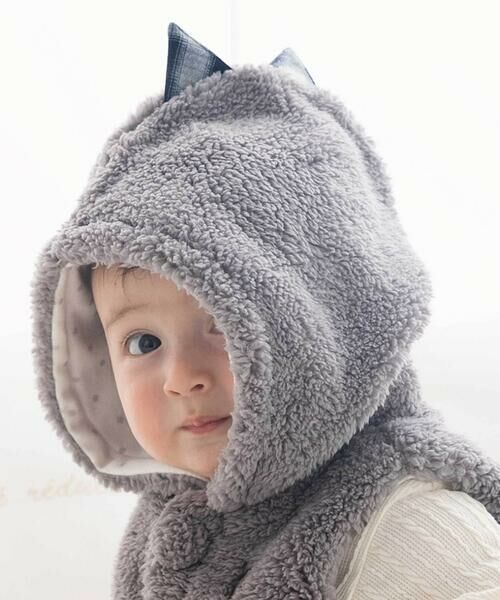 fillot de bebe reduction / フィヨ デュ ベベ ルダクティオン ベビー・キッズウエア | 【お揃い】モコモコ耳付きフードフリースベスト(60~90cm) | 詳細14