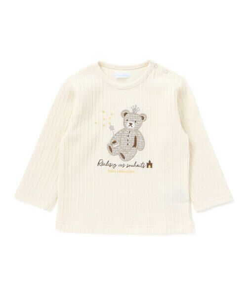 fillot de bebe reduction / フィヨ デュ ベベ ルダクティオン ベビー・キッズウエア | 【お揃い】ケーブルニットクマパッチ長袖Tシャツ(70~90cm) | 詳細5