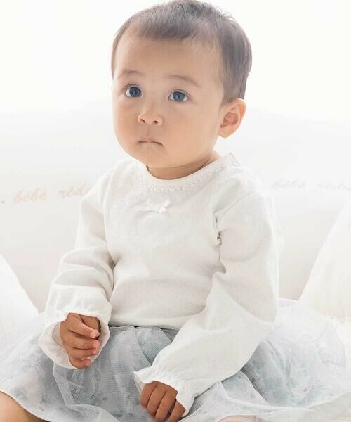 fillot de bebe reduction/フィヨ デュ ベベ ルダクティオン 【お揃い】レーシー天竺長袖Tシャツ(70~90cm) ホワイト M(80-90cm) fillot de bebe reduction/フィヨ デュ ベベ ルダクティオン 【お揃い】レーシー天竺長袖Tシャツ(70~90cm) ホワイト M(80-90cm)