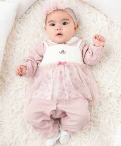 【お揃い】チュニック付きテレコフェイスカバーオール(70~80cm)