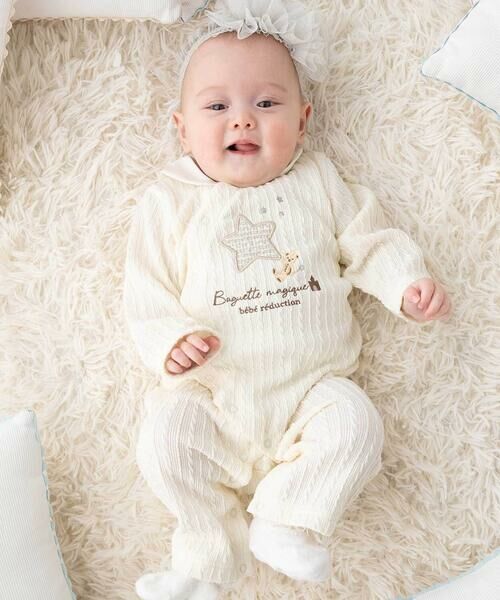 fillot de bebe reduction/フィヨ デュ ベベ ルダクティオン 【お揃い】ケーブルニットクマカバーオール(70~80cm) オフホワイト 80cm fillot de bebe reduction/フィヨ デュ ベベ ルダクティオン 【お揃い】ケーブルニットクマカバーオール(70~80cm) オフホワイト 80cm