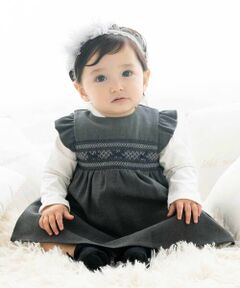 fillot de bebe reduction / フィヨ デュ ベベ ルダクティオン ベビー・キッズウエア | 無地スモッキングジャンパースカート(70~90cm)