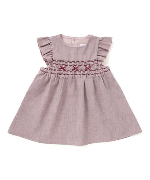 fillot de bebe reduction / フィヨ デュ ベベ ルダクティオン ベビー・キッズウエア | 無地スモッキングジャンパースカート(70~90cm) | 詳細3