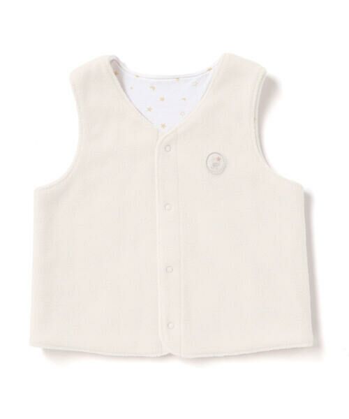 fillot de bebe reduction/フィヨ デュ ベベ ルダクティオン 【お揃い】リバーシブルフリースベスト(60~90cm) ホワイト ワンサイズ fillot de bebe reduction/フィヨ デュ ベベ ルダクティオン 【お揃い】リバーシブルフリースベスト(60~90cm) ホワイト ワンサイズ