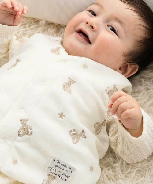 fillot de bebe reduction / フィヨ デュ ベベ ルダクティオン ベビー・キッズウエア | 【お揃い】マイクロフリースクマ刺しゅうベスト(60~90cm) | 詳細3