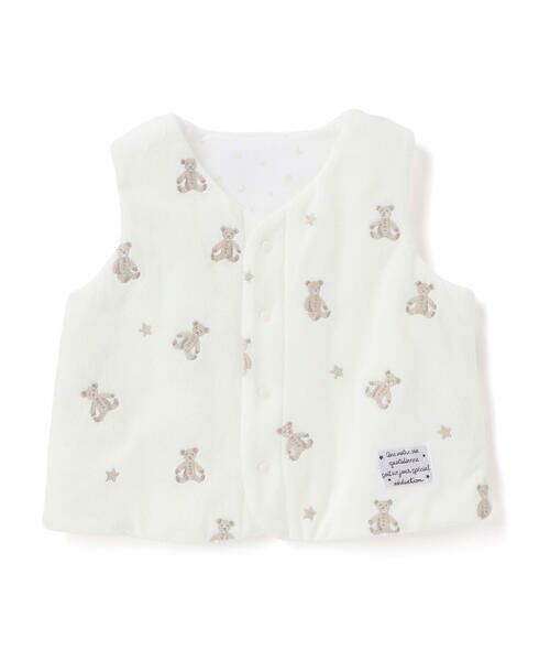 fillot de bebe reduction / フィヨ デュ ベベ ルダクティオン ベビー・キッズウエア | 【お揃い】マイクロフリースクマ刺しゅうベスト(60~90cm) | 詳細4